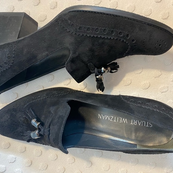STUART WEITZMAN Boytoy Tassel Chunky Heel Loafer - Picture 9 of 16